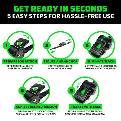 Retractable Ratchet Straps